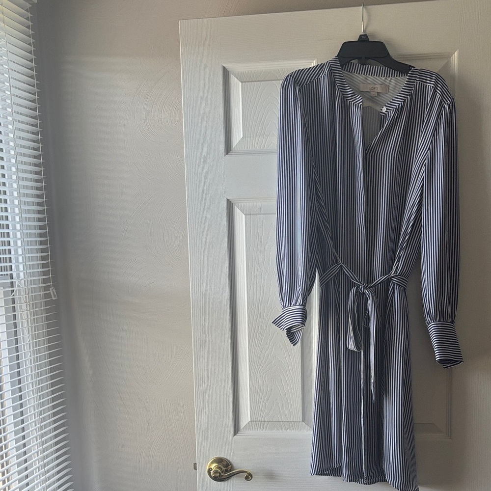 Striped Blue and White Dress